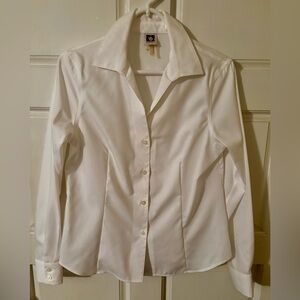 Anne Klein White Button-Up Blouse